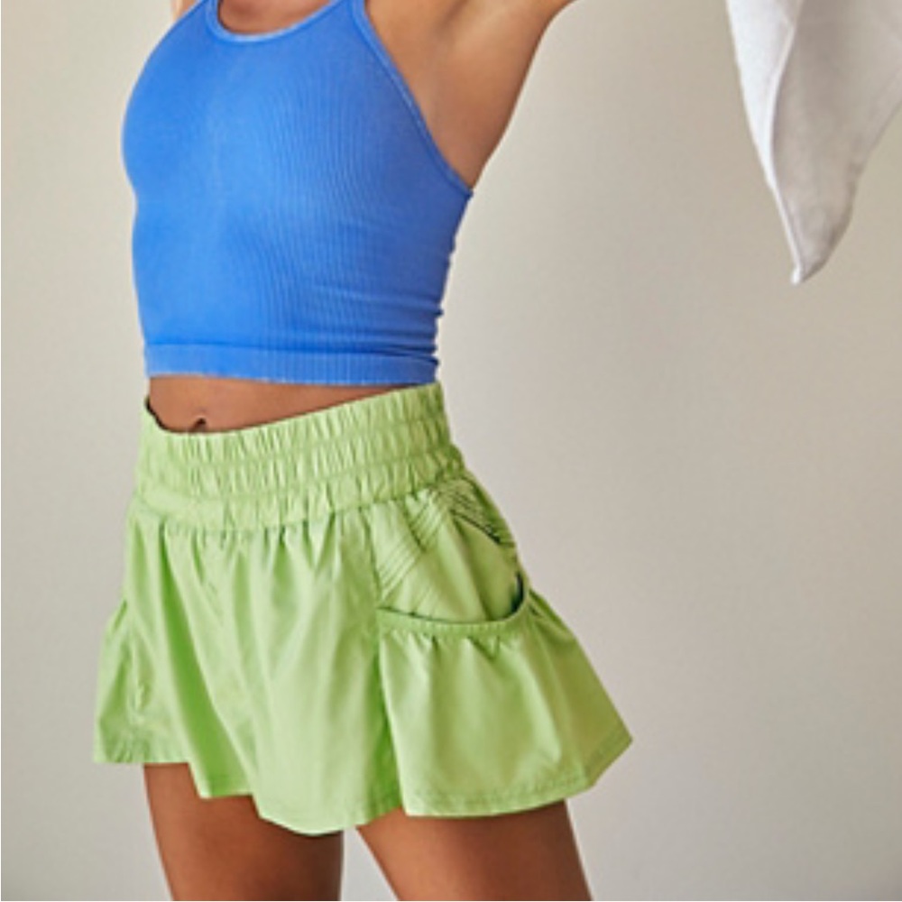Free People Movement Get Your Flirt On shorts in the color sweet grass